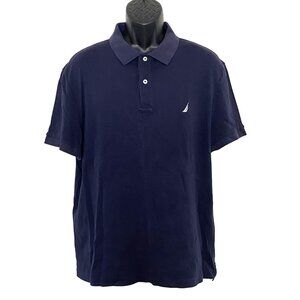 NAUTICA Men's NAVY BLUE Collard Polo Shirt Size XL